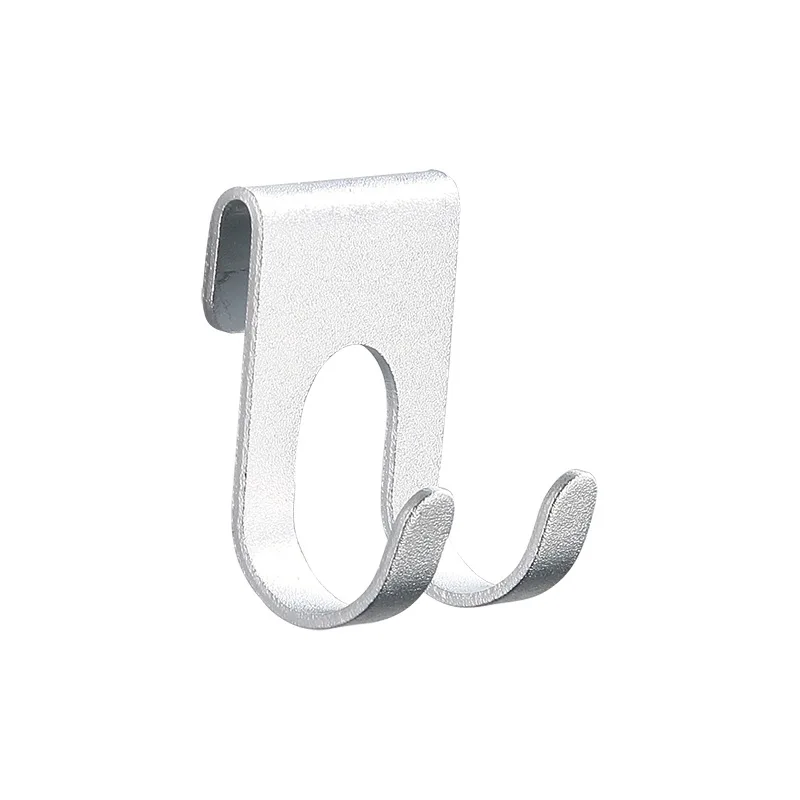 Aluminum Hook Shower Glass Door Hook Free Hole Towel Rack Hanger Key Organizer plug Shaver Holder Rack 1pc