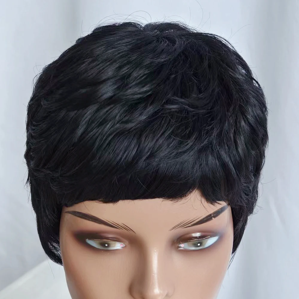 Synthetic Wig BeiSDWig Heat Resistant for Black Women Short Pixie Cut 4 Colors