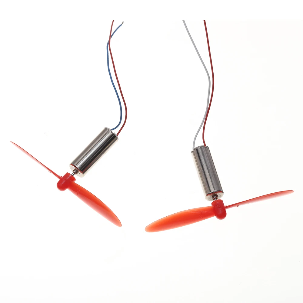 Lot de 2 moteurs 720 sans noyau + hélices 55mm pour drone RC 3V-3.7V