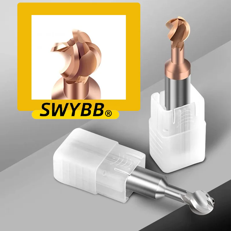 Swybb Ball T-förmiger Bogen Lutscher R1.5-R10 Schaft fräser für Stahl und Aluminium Voll hartmetall 3D CNC Cutter