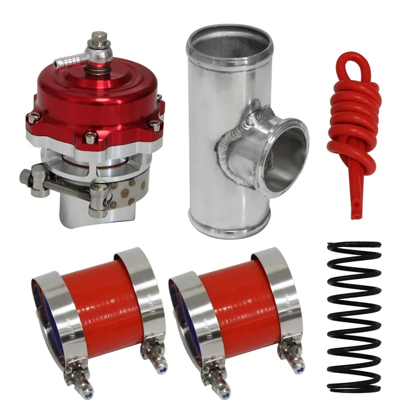 

50mm 35PSI Boost V-Band Turbo Blow Off Valve with 2.36'' OD Flange Pipe Hose Kit Black/Blue/Red