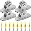 4Pcs Small Fixed Pulley Block Sturdy Steel Duplex Bearing Pulley Roller Set Silent Pulley Wheel Stable Pulley Loading 170lbs 6