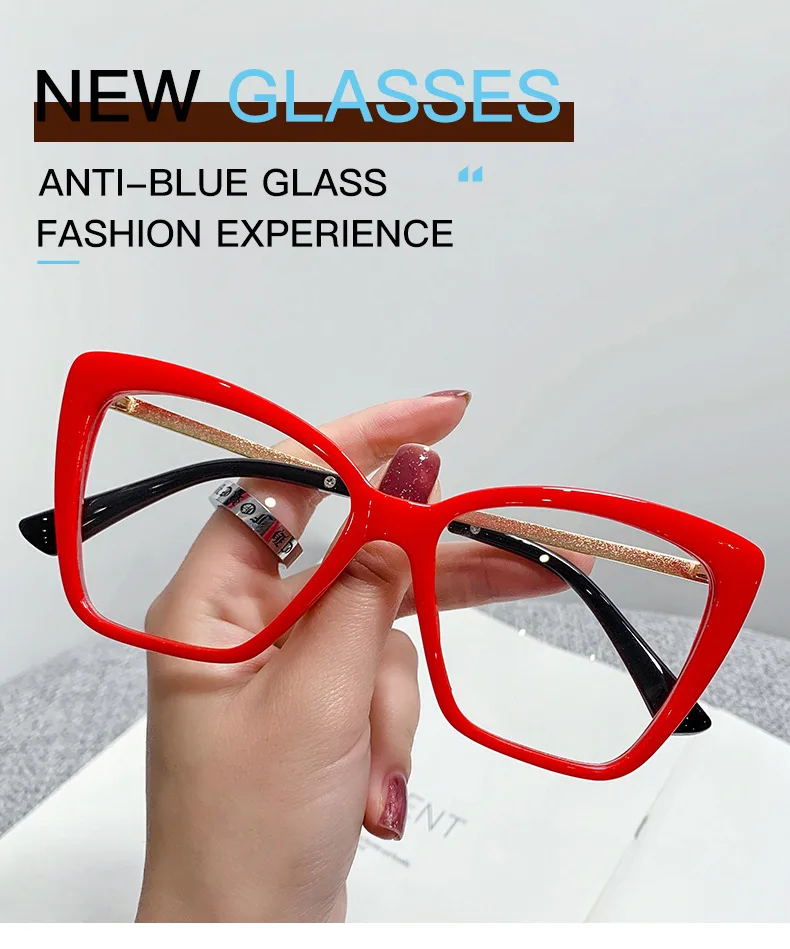 Anti Blue Light Glasses Women Cat eye Vintage Men Optical Glass Gaming Spectacles