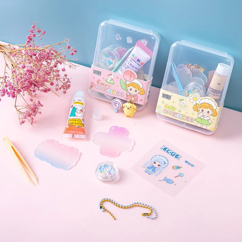 

1PC Manual DIY Goo Card full Set Creative Cream glue gifts for elementary school students Children's cute toys