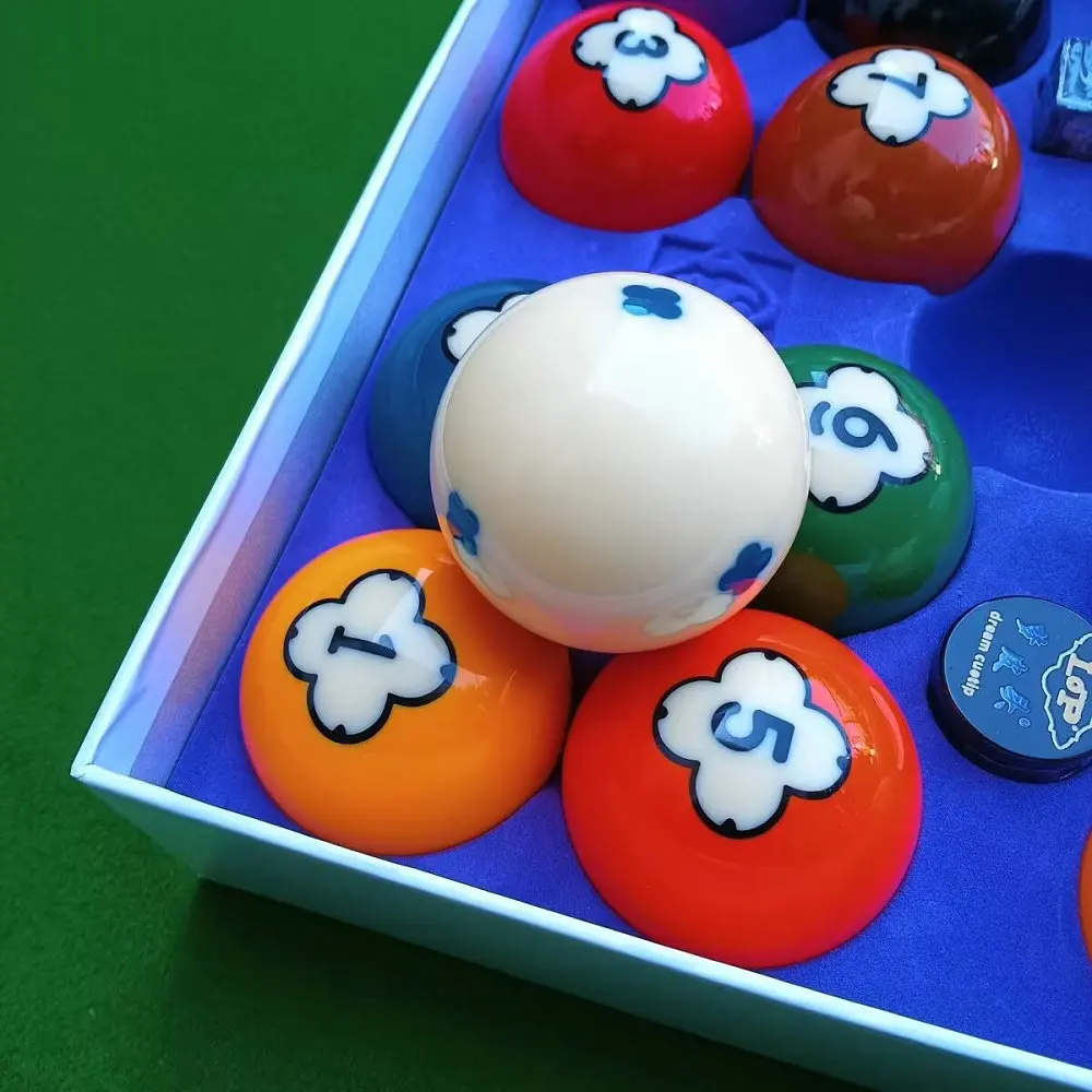 YALEKANG Premium Blossom Phenolic Resin Billiards Pool 17 Balls 2-1/4" Set