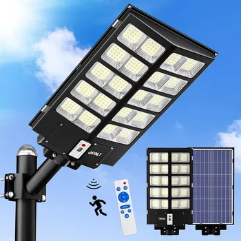 3200W Solar Street Lights Outdoor,6500K Parking Lot Lights Dusk,Waterproof Solar Security Flood Lights with Motion Sensor 1