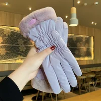 Gants de Ski en polaire pour femmes, épais, chauds, en peluche, en coton, imperméables, pour écran tactile, pour l'équitation en plein air et l'alpinisme, hiver 5