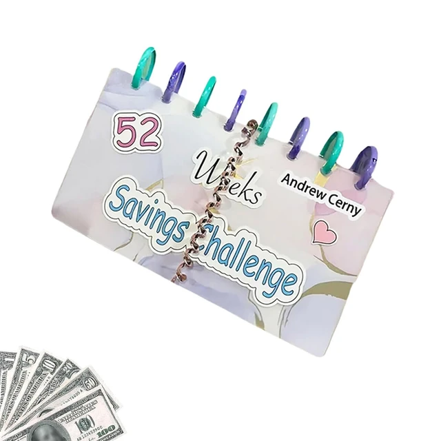 Raccoglitore di risparmio l sfida di risparmio di 52 settimane, raccoglitore  di sfida per il risparmio di denaro di 52 settimane, fogli di sfida di  risparmio - AliExpress