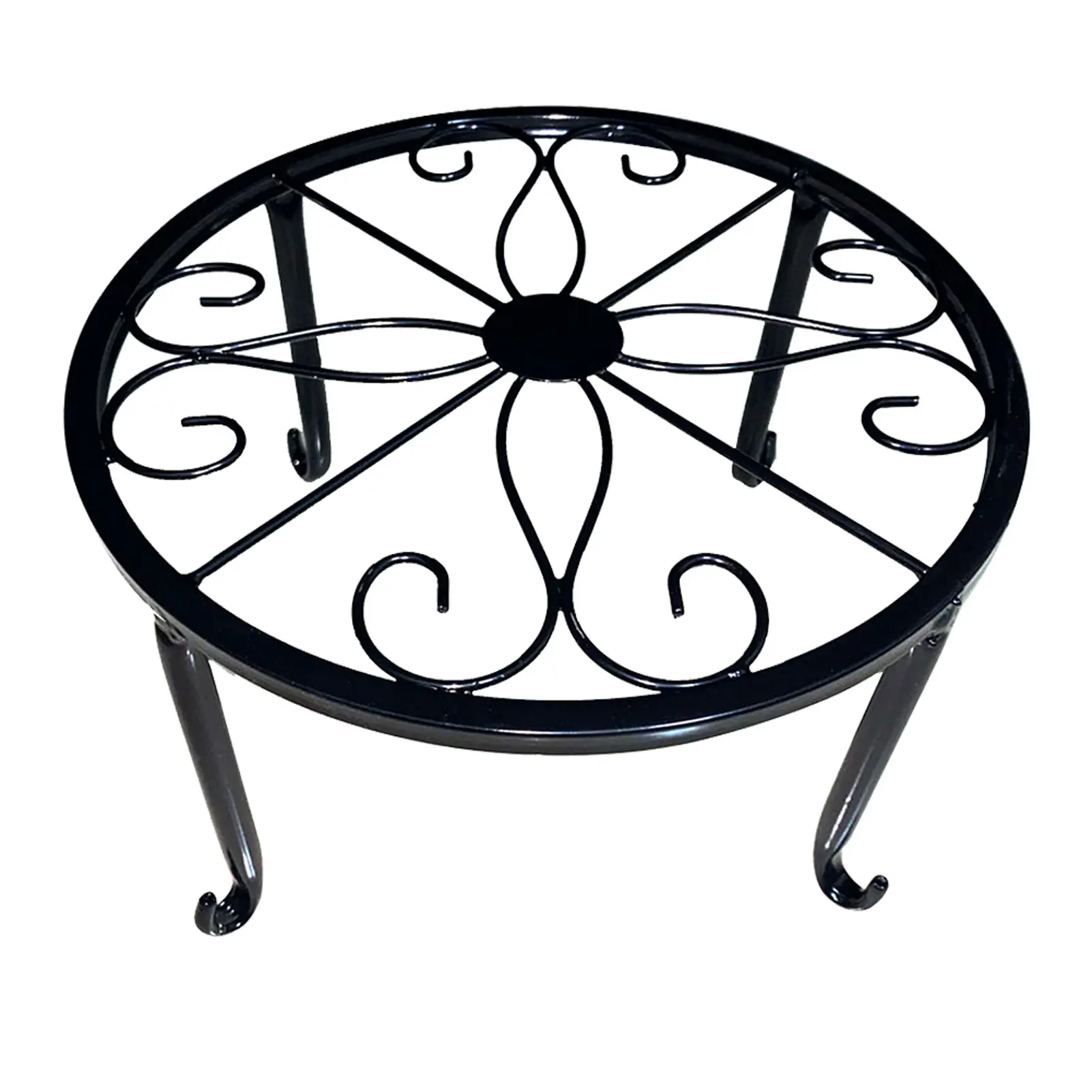 Round Succulent Retro Iron Flower Pot Stool Plant Stand Home Decor Table Holder Durable Indoor Outdoor Garden Rustproof Balcony