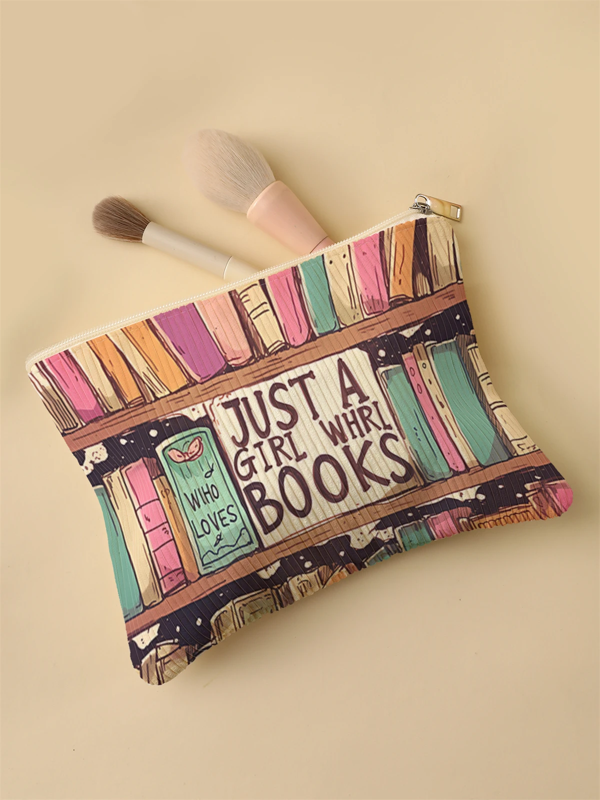 Corduroy Travel Cosmetic Bag Portable Makeup Storage Bag Purses Women Large Capacity Zipper Make Up Organizer Storage Clutch