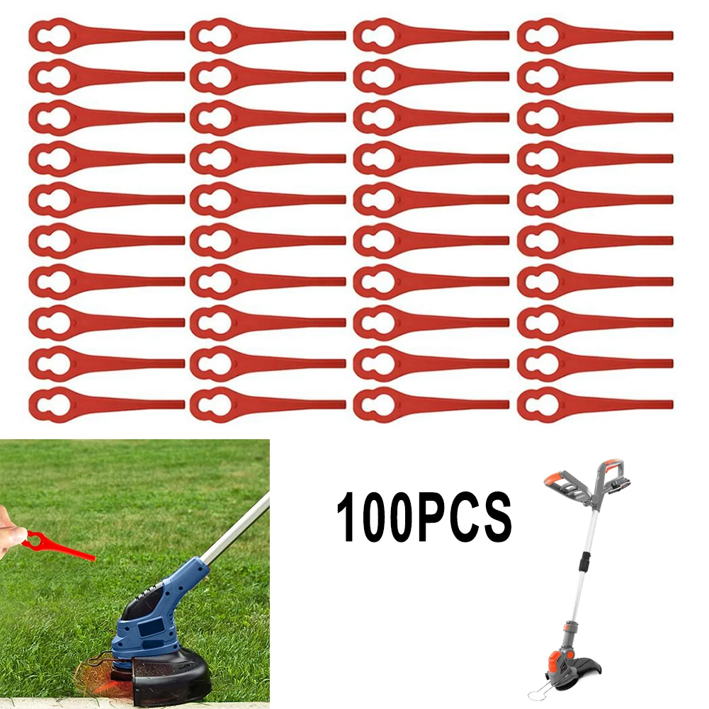 

100Pcs Replacement Blades For Terratek Grass Strimmer Cordless Strimmer 18V/20V Lawn Mower Spare Blade Garden Replacement Too