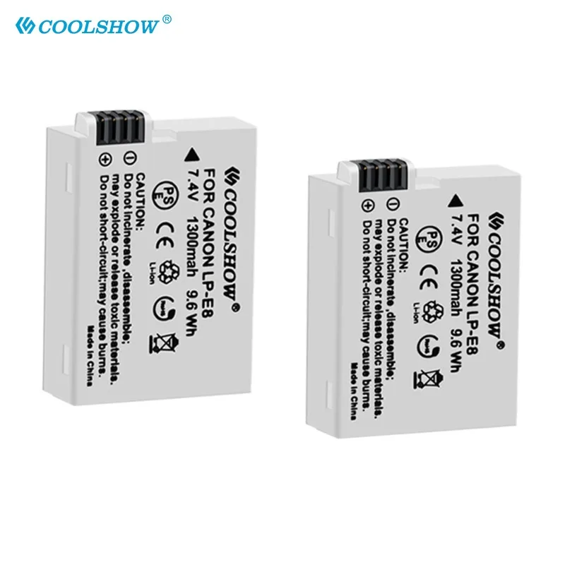 Lp-E8 Lp E8 Batteria Per Canon Eos 600D 650D 700D 550D X4 X5 X6I X7I T2I T3I 1300Mah Batterie