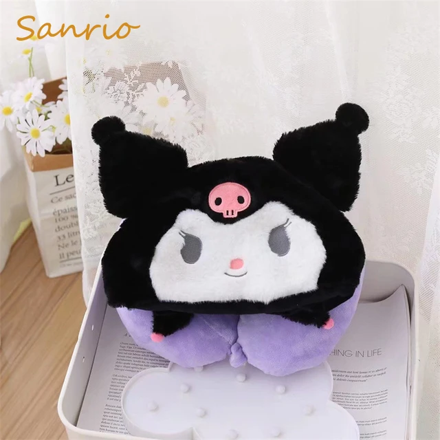 Sanrio Kuromi Cartoon Plush U Shaped Pillow Kirby Aircraft Sleeper Pillow Kawaii Plush Hooded Neck Pillow Office Seat Pillow