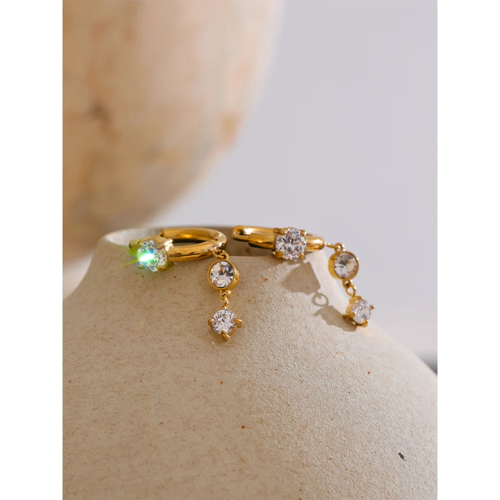 Yhpup Earrings Cubic Zirconia Drop