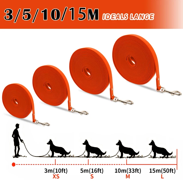 Waterproof Dog Leash Long Pvc Pet Leashes Easy To Clean Rope for Small Medium Large Big Dogs Walking Traning Lead 3m 5m10m 15m 4