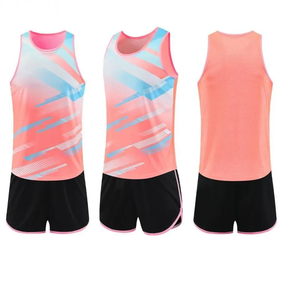 New Athletic Wear Set Men Women Training Vest Shorts Marathon Running Quick Dry Sports Competition Team Uniform Baseball Shirt