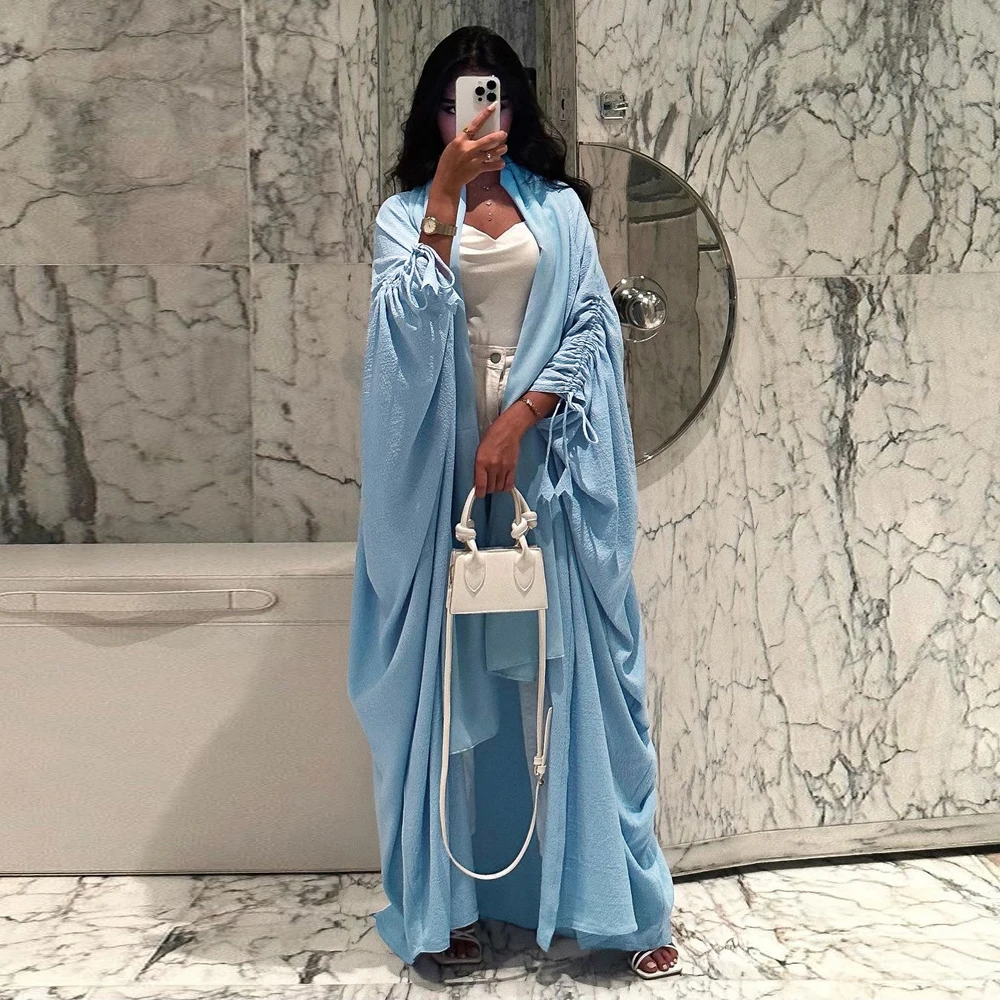 

Новинка, голубое элегантное женское платье 2024, Abaya для женщин, дешевая бесплатная доставка, исламский марокканский кафтан
