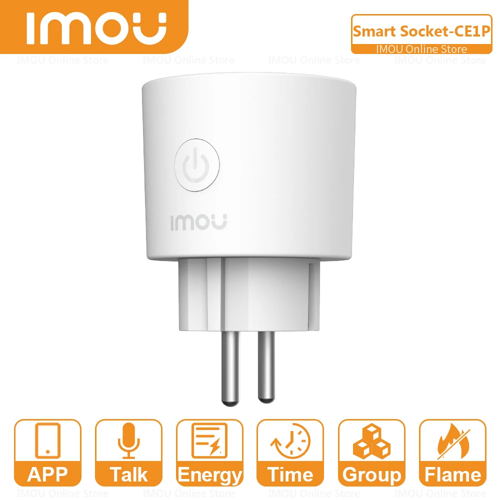 IMOU CE1P Smart  Socket Wi-Fi 10A AC 220~250V Max Load 2500W with Energy Monitoring  Timing Function Voice Control  Alexa Google