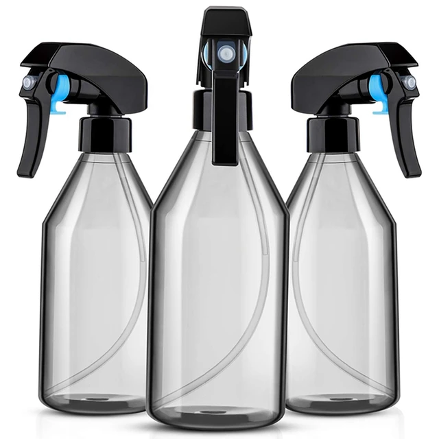 Plastic Spray Bottles For Cleaning Solutions,10OZ Reusable Empty Container  With Durable Black Trigger Sprayer, 9Pack