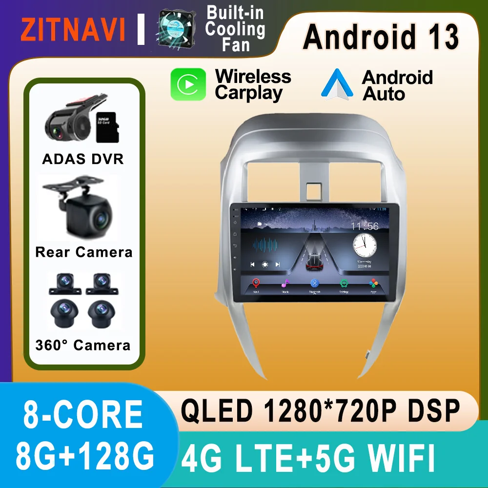 

10.1 Inch Android 13 For Nissan Almera Sunny 2014 - 2018 Car Radio Autoradio ADAS Navigation GPS 4G SWC BT Player Multimedia AHD