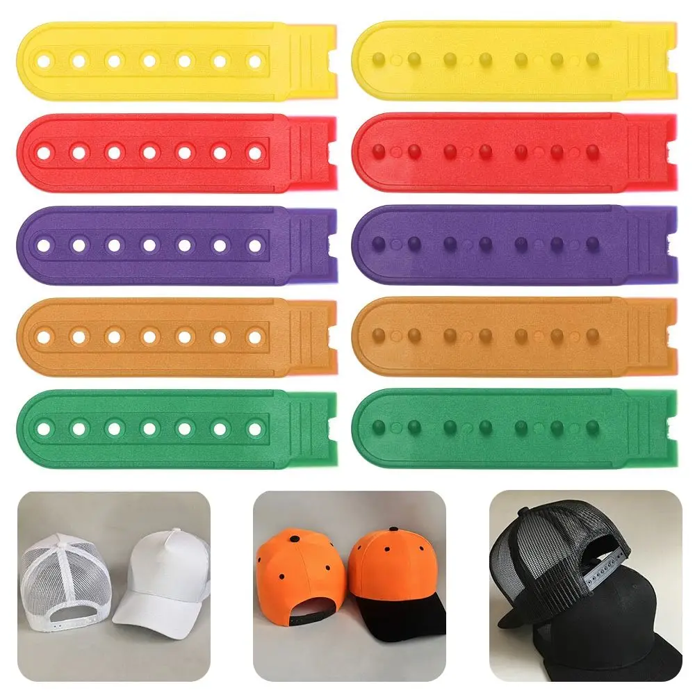 Baseball Cap Sports Hat Fashion Hat 5Set Snapback Strap Colorful Replacement 7 Holes Fasteners Buckle Strap Extender Hat Clip