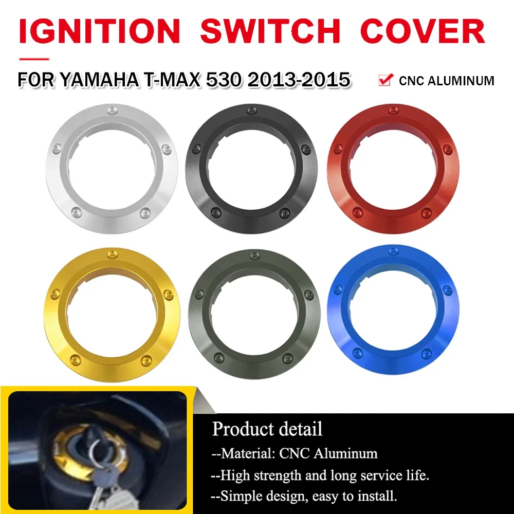 TMAX 530 Motorcycle Ignition Switch Cover Key Switch Protector Ring For Yamaha Tmax 530 Tmax530 T-Max530 T MAX530 2013 2014 2015 fromthenon mushroom hole notebook cover a5 planner leather shell disc ring bound system bussiness organizer office accessories