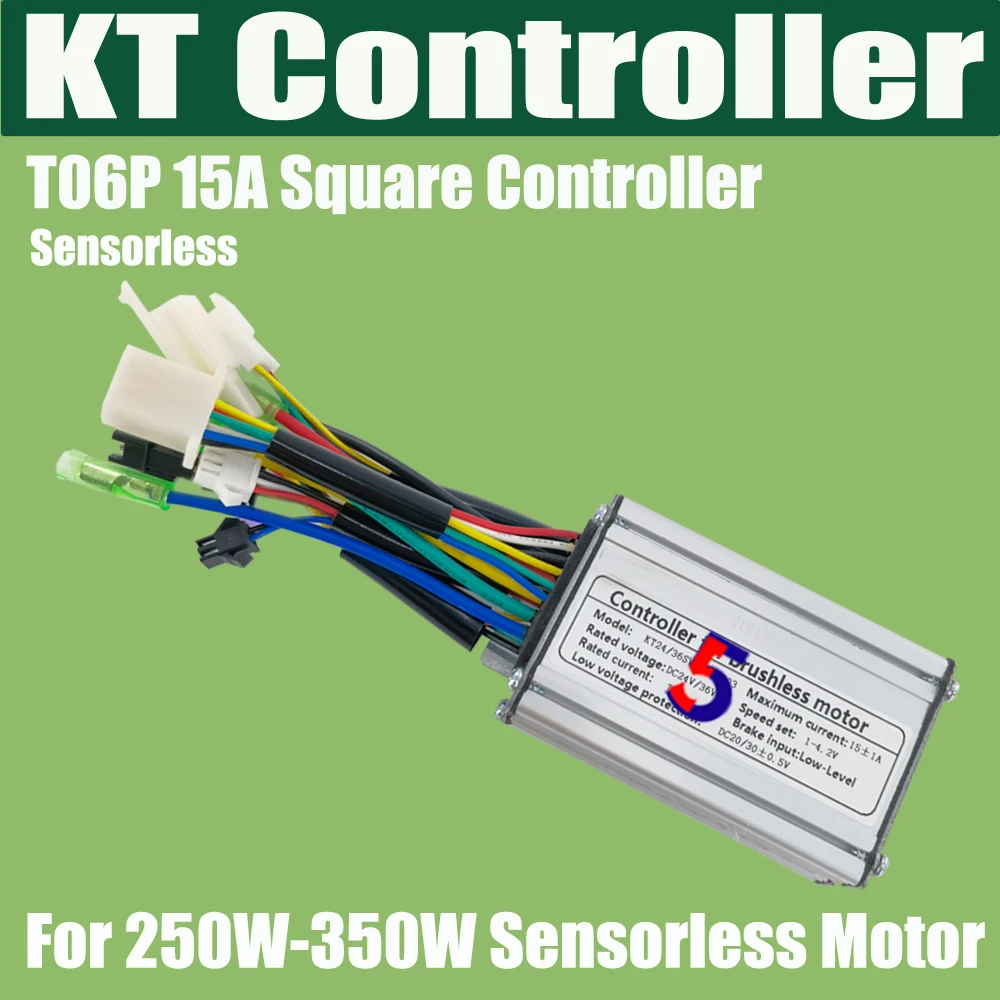 Ebike 허브 모터용 KT 컨트롤러, 홀 센서 또는 센서리스 KT 디스플레이에 적합, 24V, 36V, 48V, 15A22A, 30A, 40A, 250W, 350W, 500W, 1000W