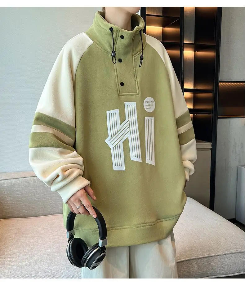 Turtleneck Pullover Hoodie Thicken Fashion Autumn Winter Women Men Sweatshirts Hi Printed Casual Pullover Streetwear Clothing