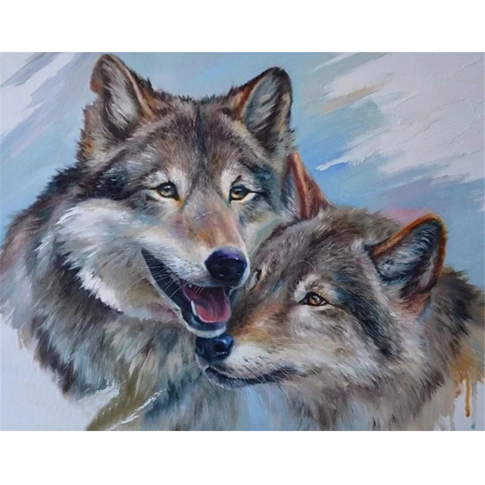 Wolf Tier DIY Kreuzstich 11CT Stickerei Kits Handwerk Handarbeiten Set Bedruckte Leinwand Baumwollfaden Home Dekoration Verkauf