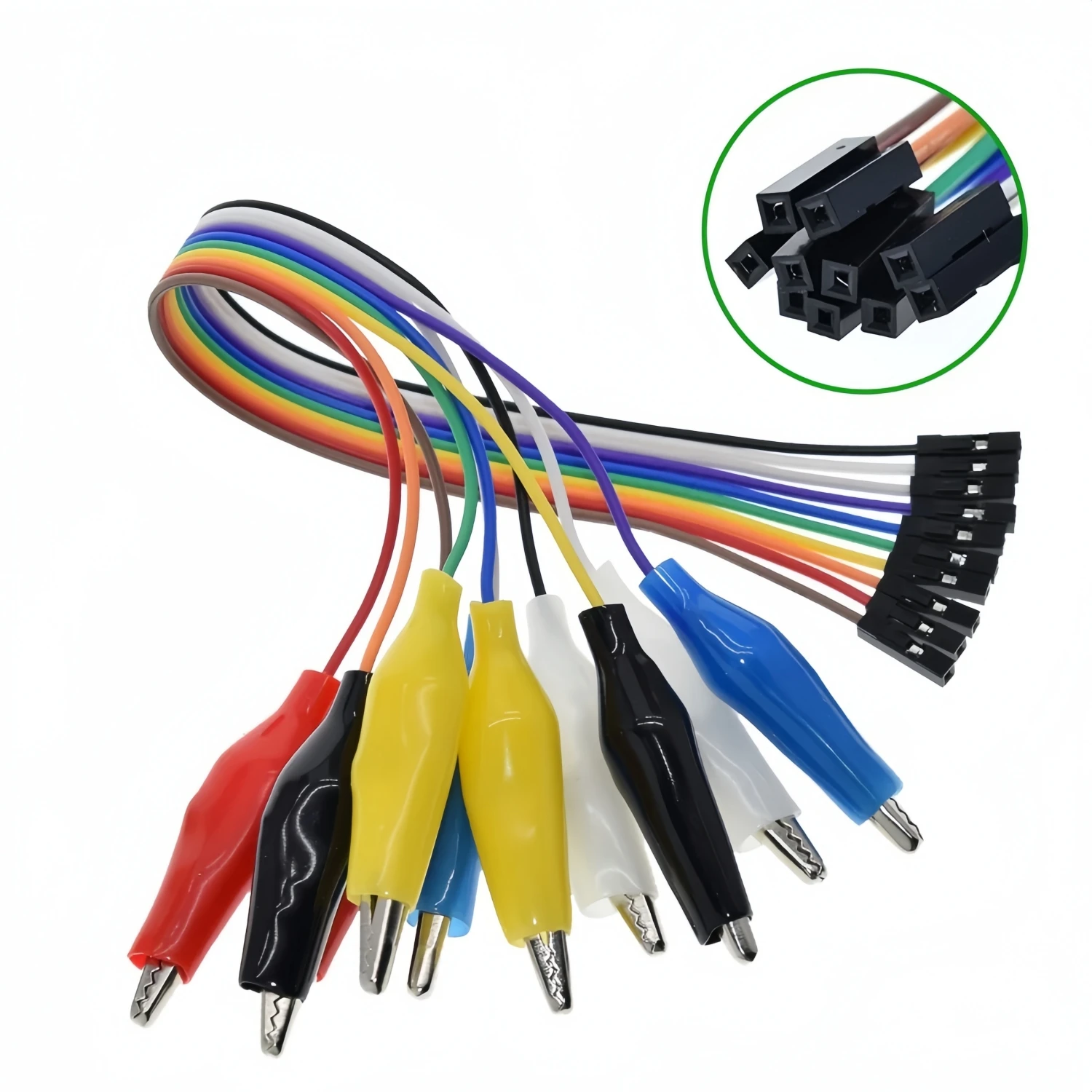 Double-end Alligator Clips jump Wire Male Female Crocodile Clip Test Lead Jumper Wire Line Cable Connection 20cm 30cm 10pin