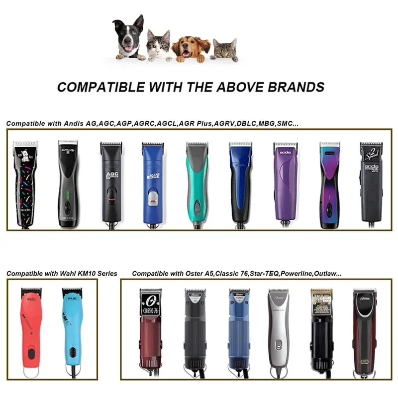 Detachable Pet Dog Clipper Metal Blade Set Compatible with Andis,Oster A5,Wahl KM Series Clippers 3FC/7FC/5FC/4FC/#10/#30/#40
