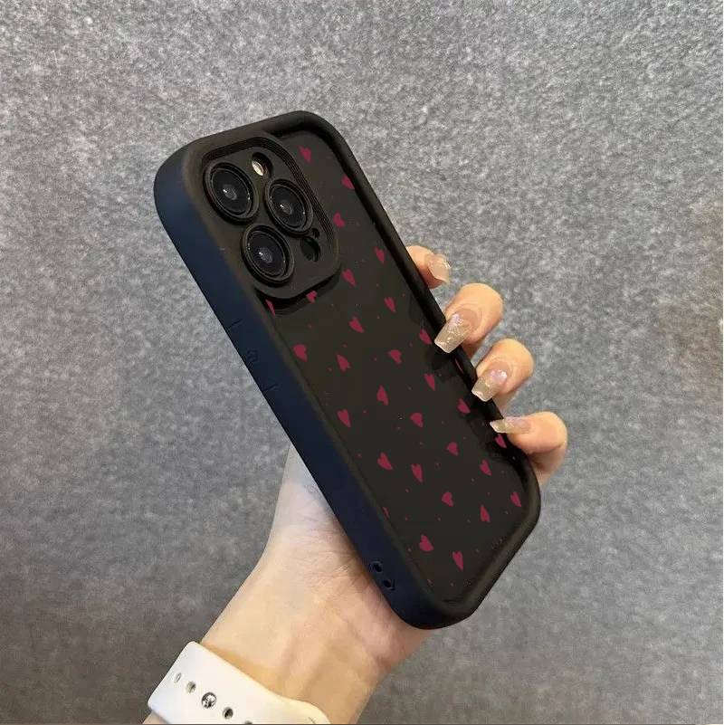 Charming Love Heart Print Soft TPU Phone Case