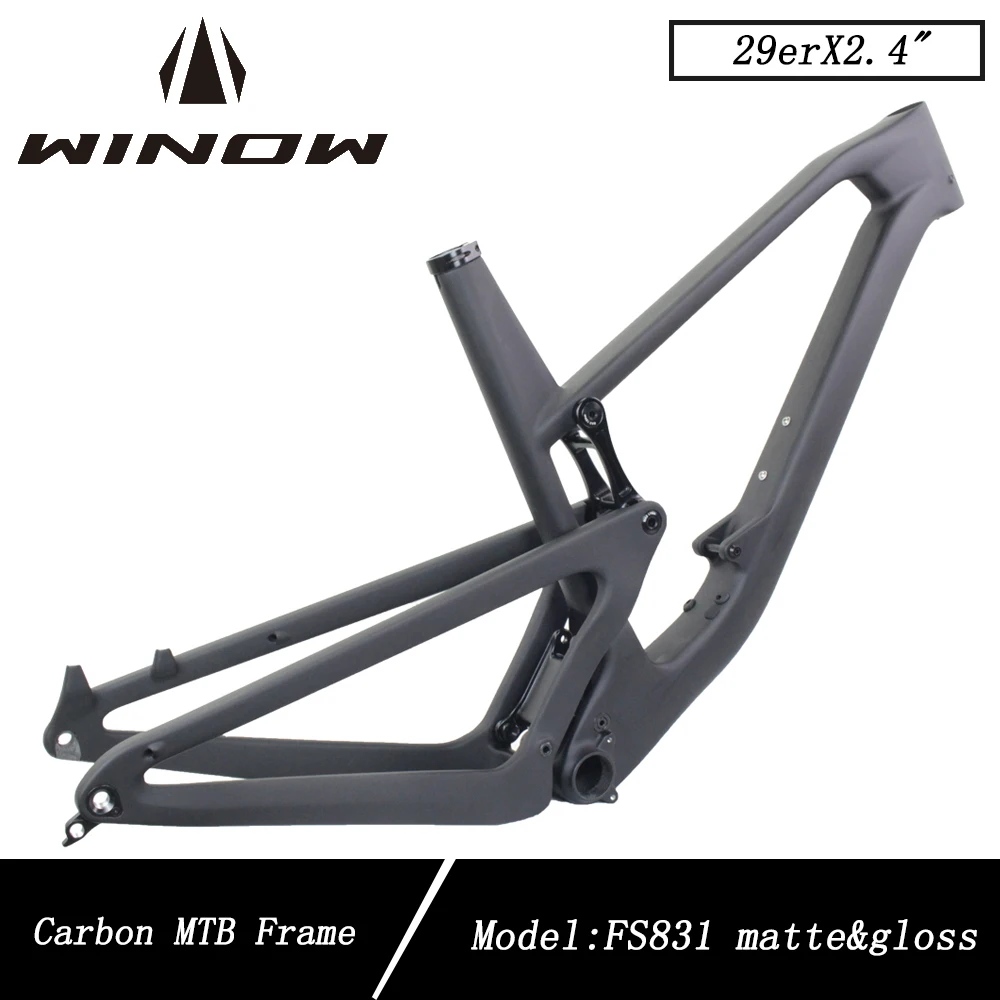 

Winowsports AM Carbon MTB Frame 29er Travel 150mm Mountain Bike Carbon Frameset BB92 Fully Suspension Cross Mountain Bike Frames