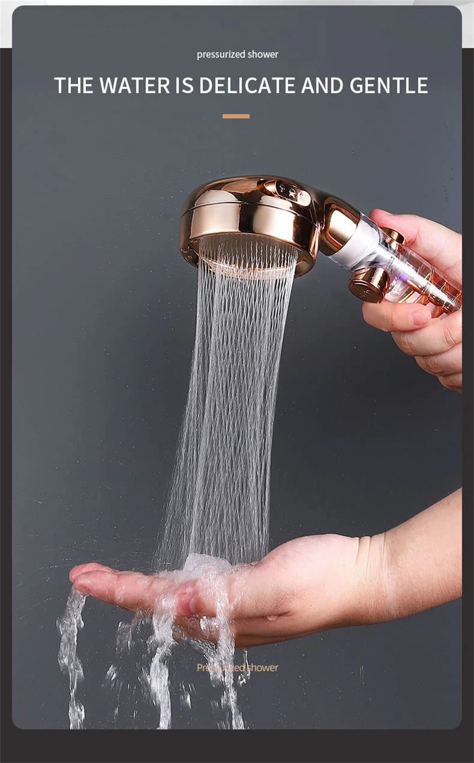 1 Stück 3 Modi Turbolader Duschkopf Hochdruck Wassersparend Einstellbare Handbrause Massagefilter Regendüse – Detail 1