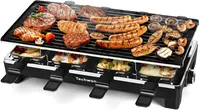Raclette Table Grill Electric Indoor Grill Korean BBQ Grill,Removable 2-in-1Non-Stick Grill Plate Fast Heating 8Cheese Melt Pans 1