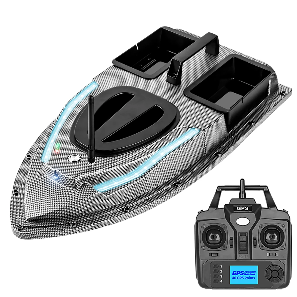 Flytec V900 GPS 40 Points 500M Auto Driving Auto Return 1.5KG RC Bait Boat  With Steering Light For Fishing Updated of V010 V700