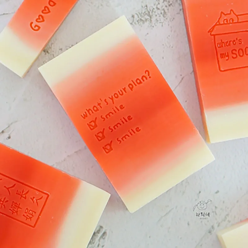 Handmade Soap Stamp for Making Soap, Natural Imprint Seal, Acrylic Pattern, Smile Smile, Customize