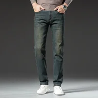 Sulee Premium Jeans Men's Autumn 2023 New Elastic High End Business Casual Old Vintage Straight Leg Jeans 2