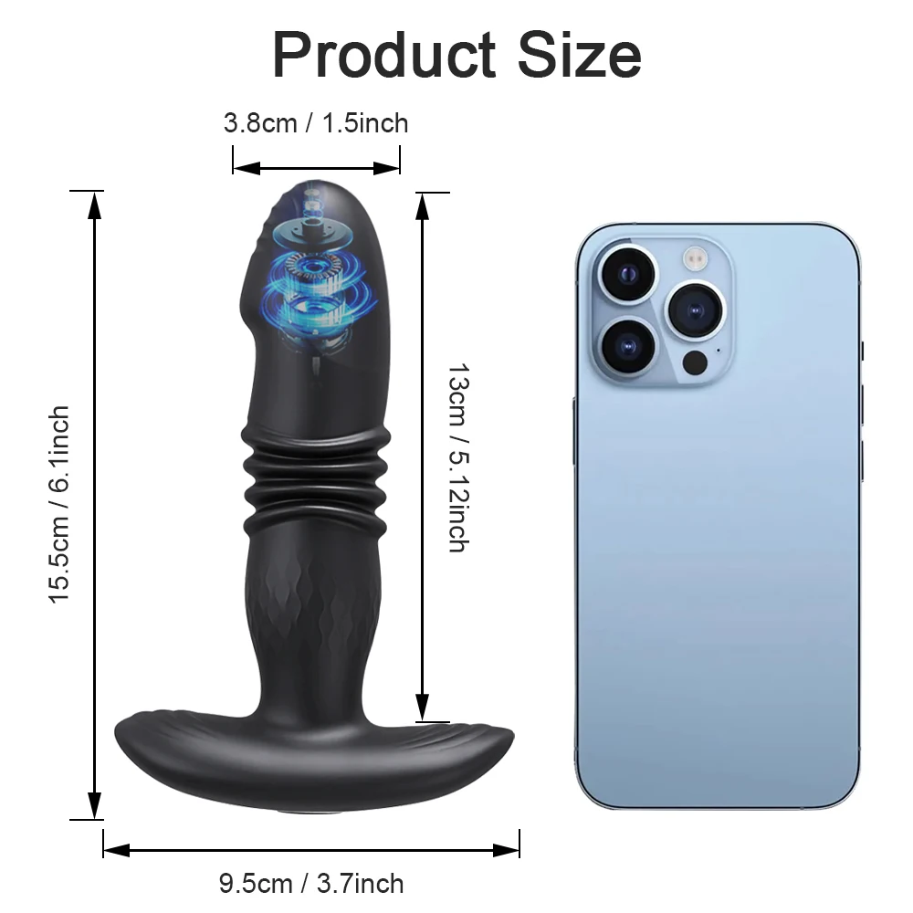 Anal Plug Vibrator Male Thrusting Prostate Massager Bluetooth APP Wireless Remote Butt Plug Sex Toy For Men Gay Couples