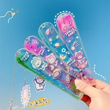 

Cartoon Oil Quicksand Ruler Cute Space Series a Scale Student Stationery Drawing Ruler
