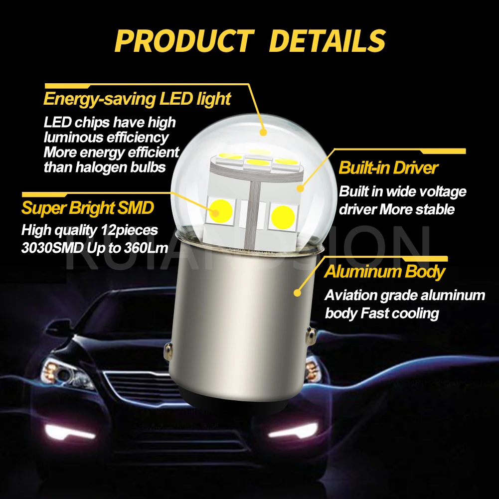 1157 LED Bulb Car LED canbus error free Headlight Bulb 6V 12V 14V 30V Car White Warm White Yellow Red