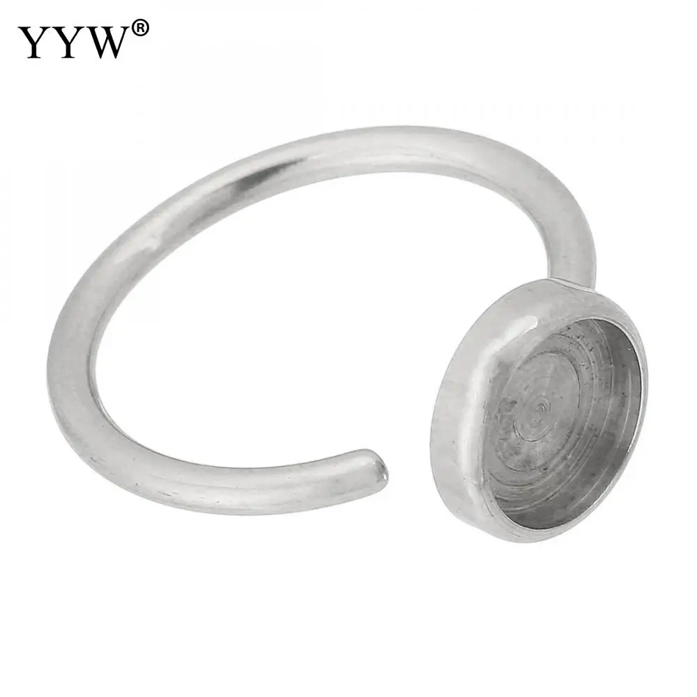 10PC Stainless Steel Adjustable Ring Bezel Blank/Base 10x10mm 8mm 2mm Ring Base Setting Jewelry Making Handcraft Diy Accessories