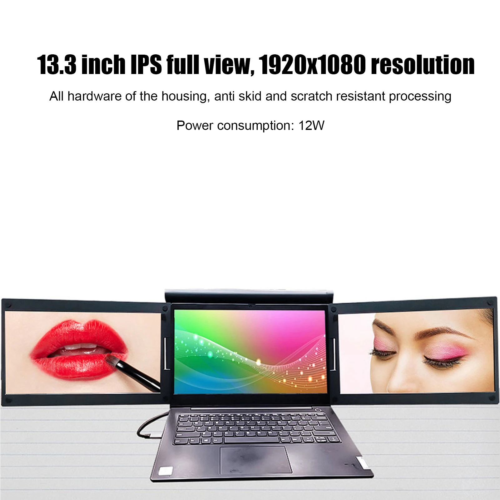 13.3 Ʈ ġ  ͽٴ ũ, IPS Ǯ  1920x1080 HD ޴  Ʈ  ũ, 100-240V