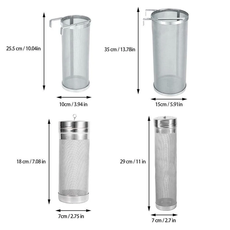 300 Micron Stainless Steel Homemade Brew Beer Hop Mesh Filter Spider Strainer Hook Brewing beer brewing strainer bag