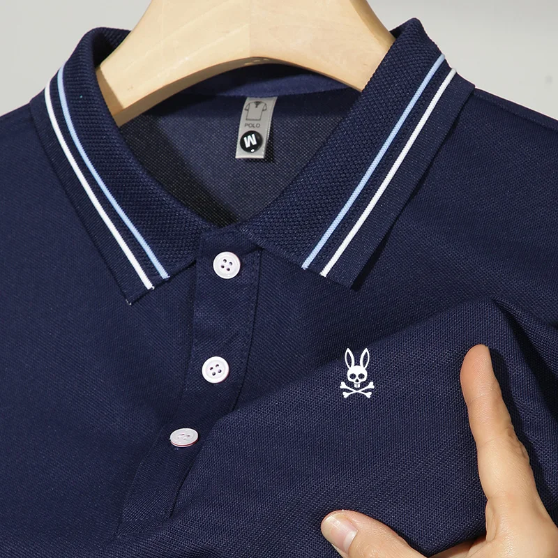 

2024 men's new short-sleeved Polo shirt fashion summer street T-shirt business casual.