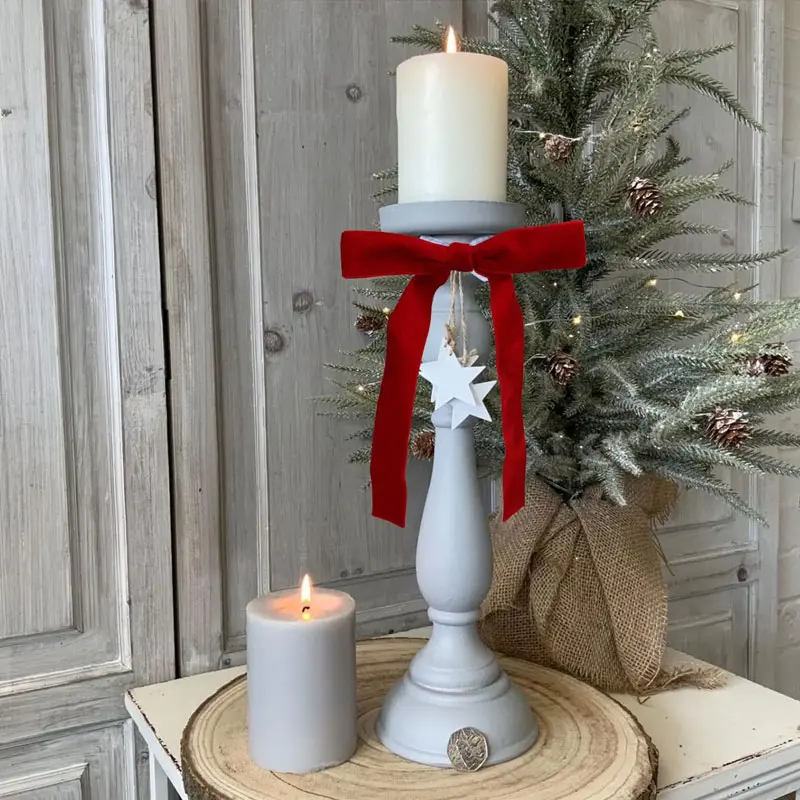 2.5cm Christmas Gift Box Decoration Bow Christmas Red Velvet Satin Ribbon Bow Handmade Christmas Tree Wreath Garland Pendent