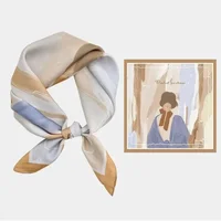 53*53cm Silk Scarves for Woman Fashionable Pattern Smooth To The Touch Spring Summer Sun Protection Silk Scarf 1