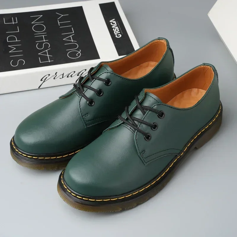 Thick-soled Black Outdoor Safety Shoes Cow tendon outsole Leather Work Shoes Casual Oxford Shoes Lace-up 38-46 38-46