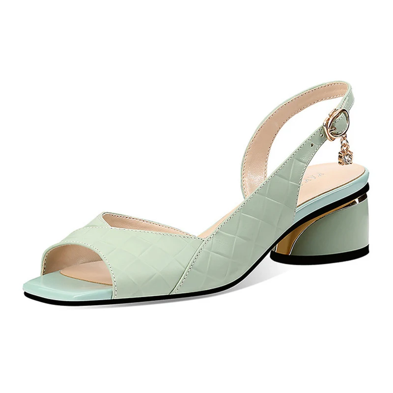 Women Peep Toe Pumps Mid-heel Light Weight Green Slip on Summer Shoes Lady Casual Escarpins Femme Tacones Mujer Zapatillas 2022 5