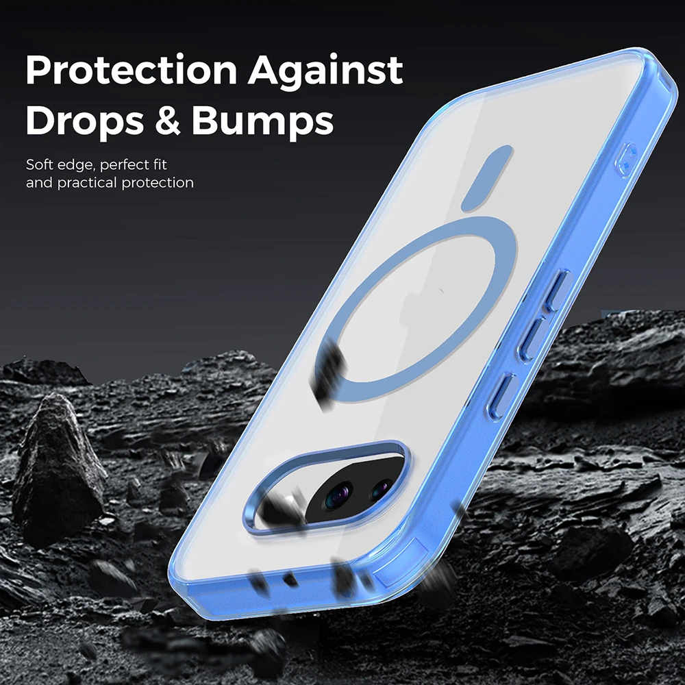 Enhanced Magnetic Transparent Case - Shockproof Clear Acrylic Hard Back Cover with Wireless Charging Compatibility